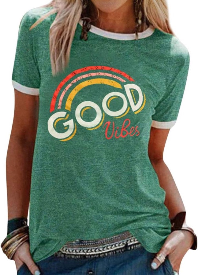 WIEIYM Good Vibes Damen-Shirt für Damen